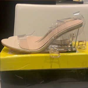 Clear wedge ankle strap